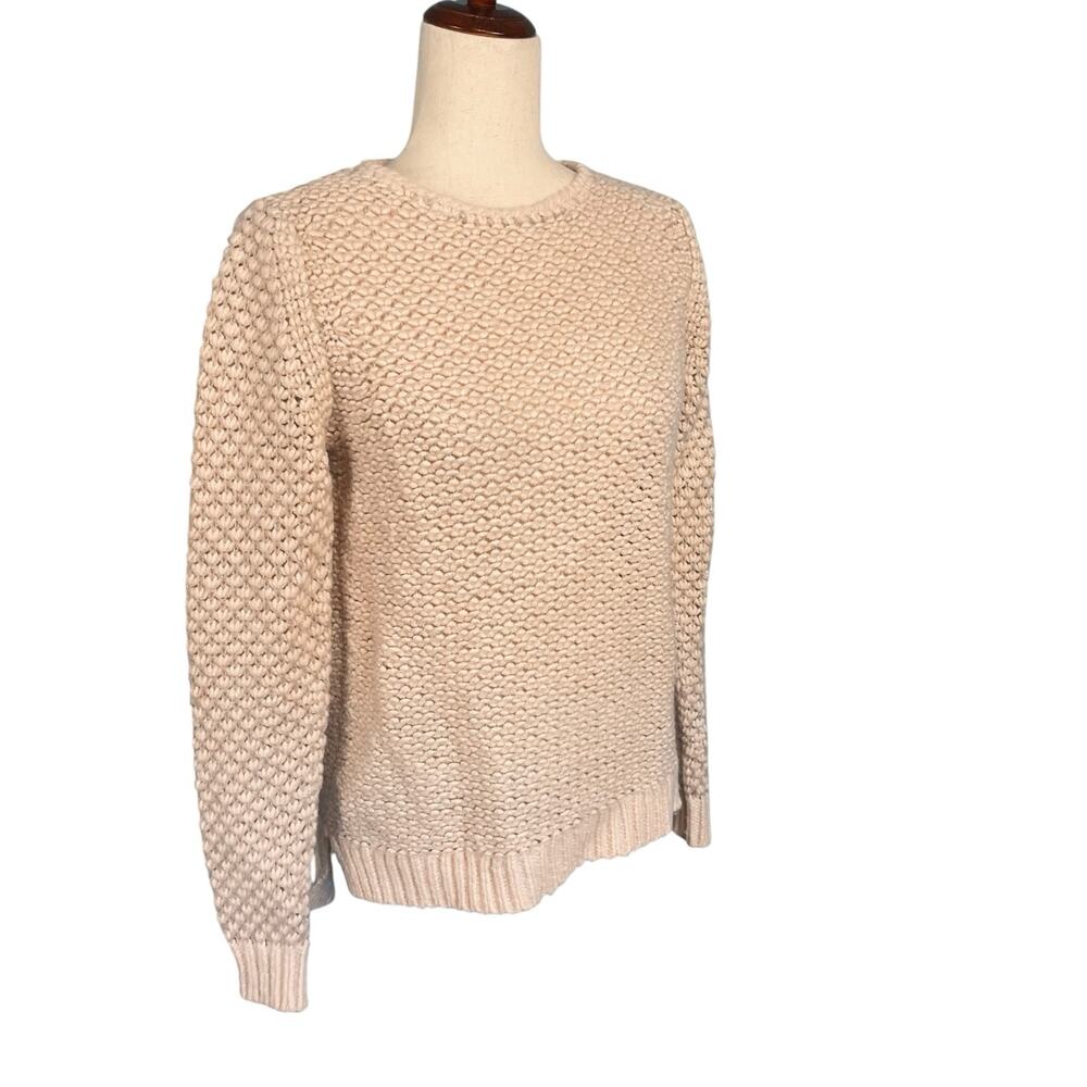 Rebecca Taylor Metallic Chunky Knit Cozy Sweater Top Pale Pink Women's Medium - Picture 3 of 8